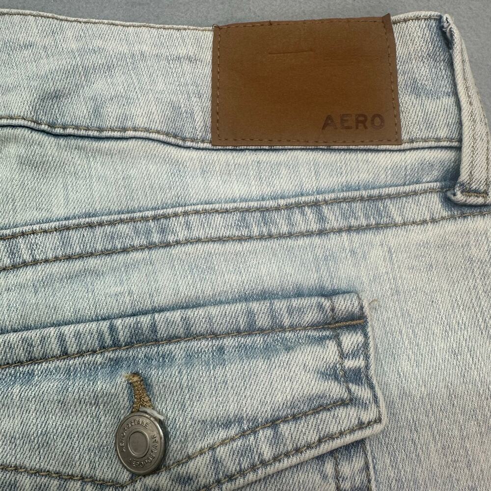 Aeropostale Low Rise Flare Jeans Light Wash Y2K Stretch Denim Size 14R - Picture 5 of 14